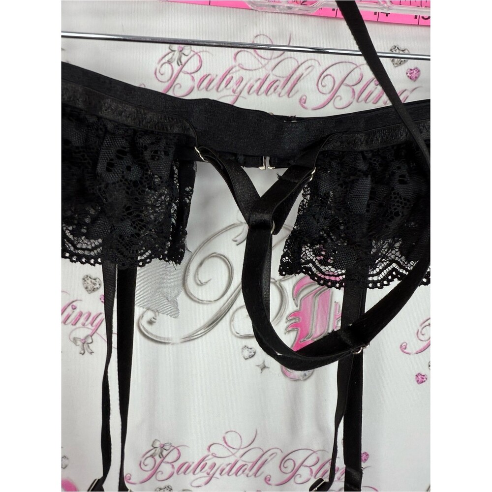 Garter Black Lace Garter Belt with Adjustable Straps tutu - Picture 3 of 15